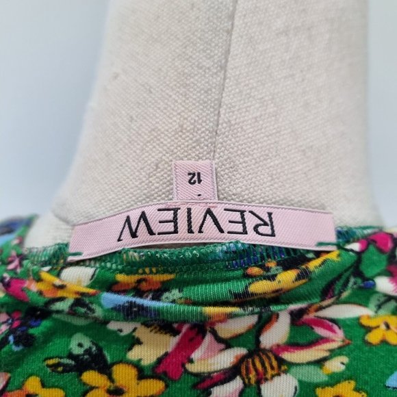 Review Multicolour Floral Jersey 3/4 Sleeve Wrap Dress Size 12 - Picture 6 of 7